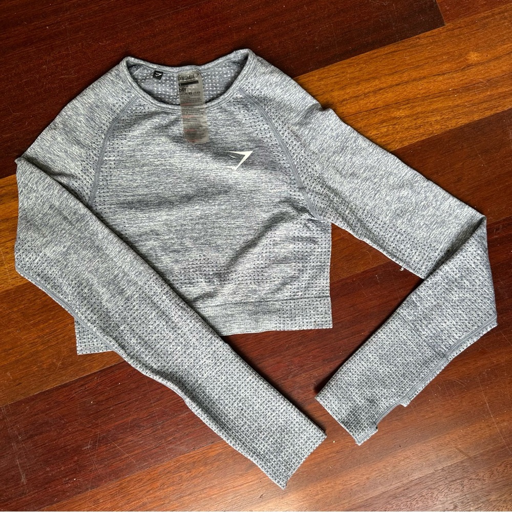 Gymshark Vital Seamless Blue Marl Crop Top